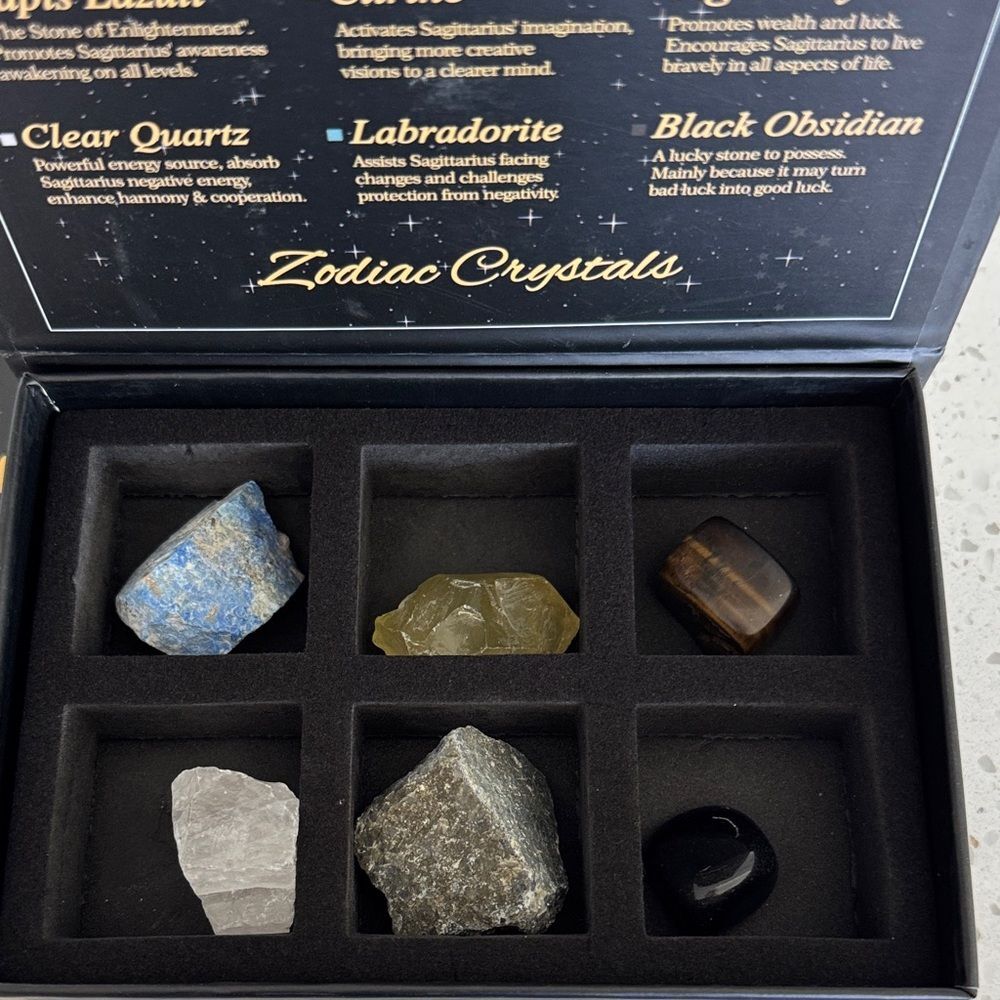 Sagittarius Zodiac Box with Crystals